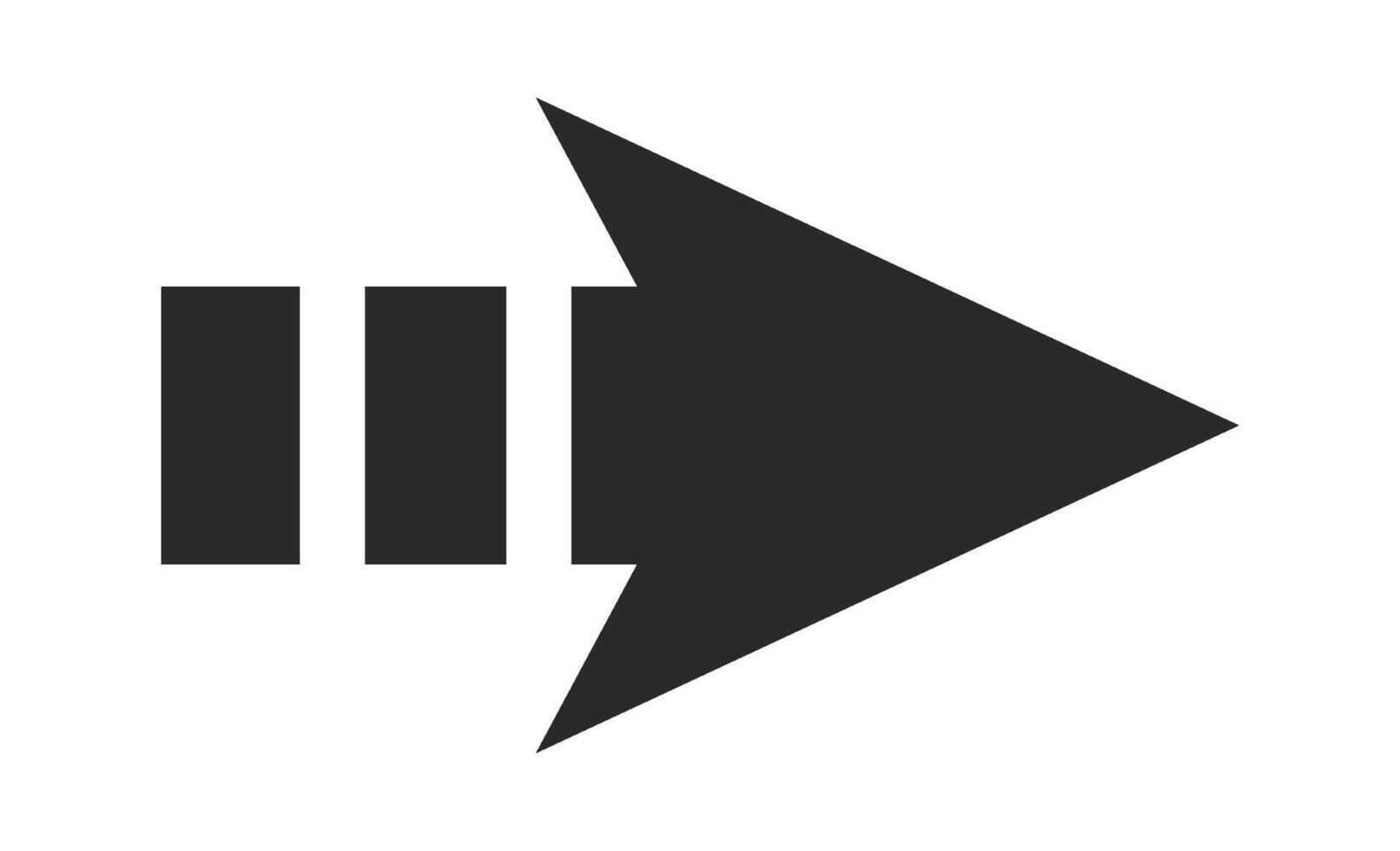 Dashed arrow shape geometric form vector