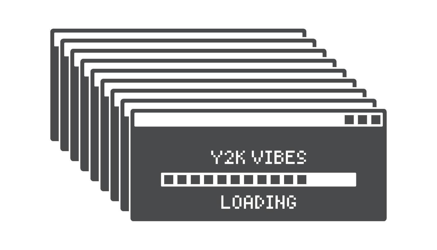 Y2K vibes loading progress bar vector