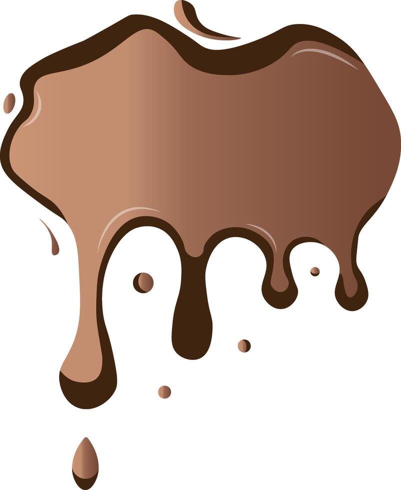 Melted Chocolate in Gradient Color. Isolated on White Background vector