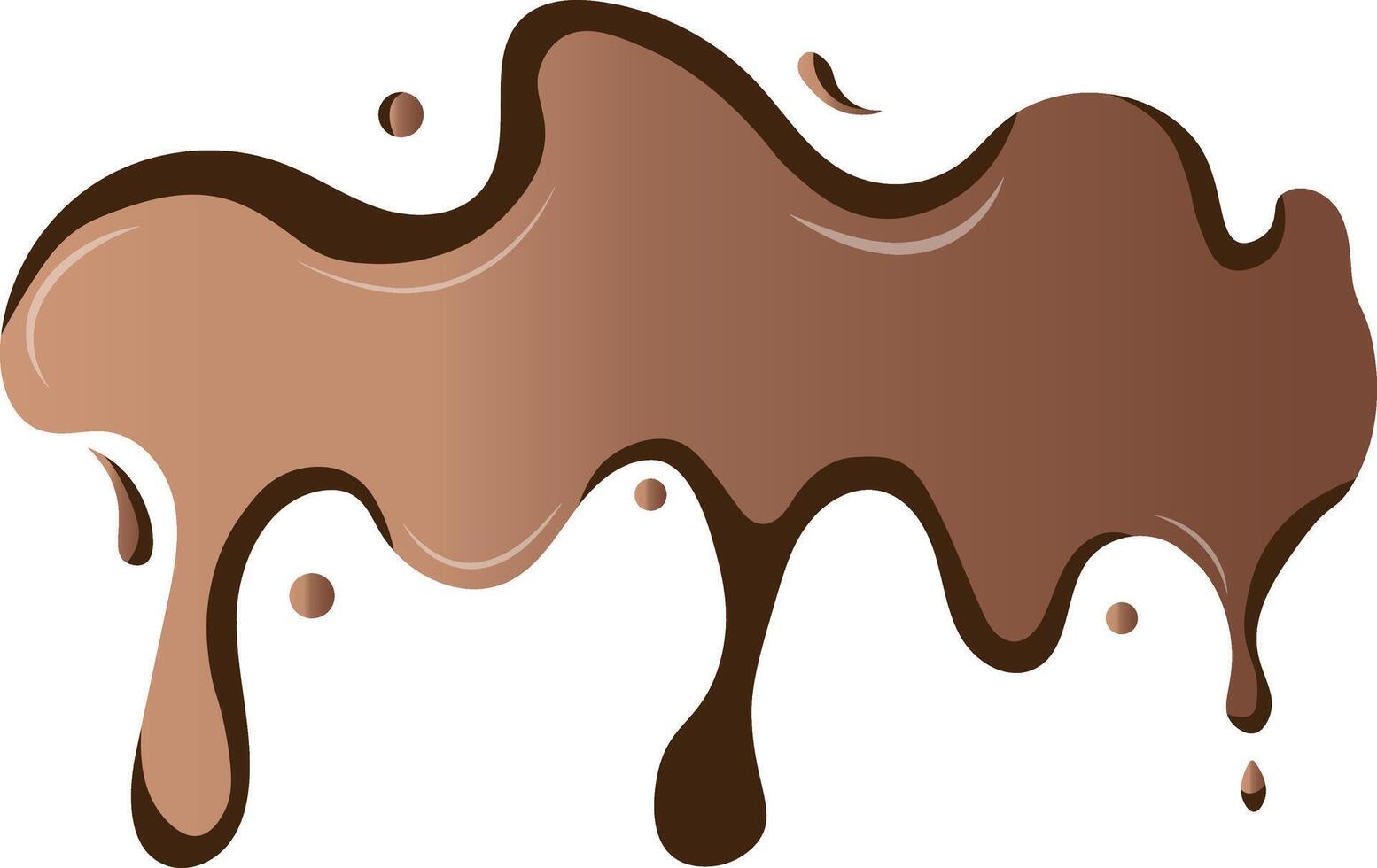 Melted Chocolate in Gradient Color. Isolated on White Background. vector