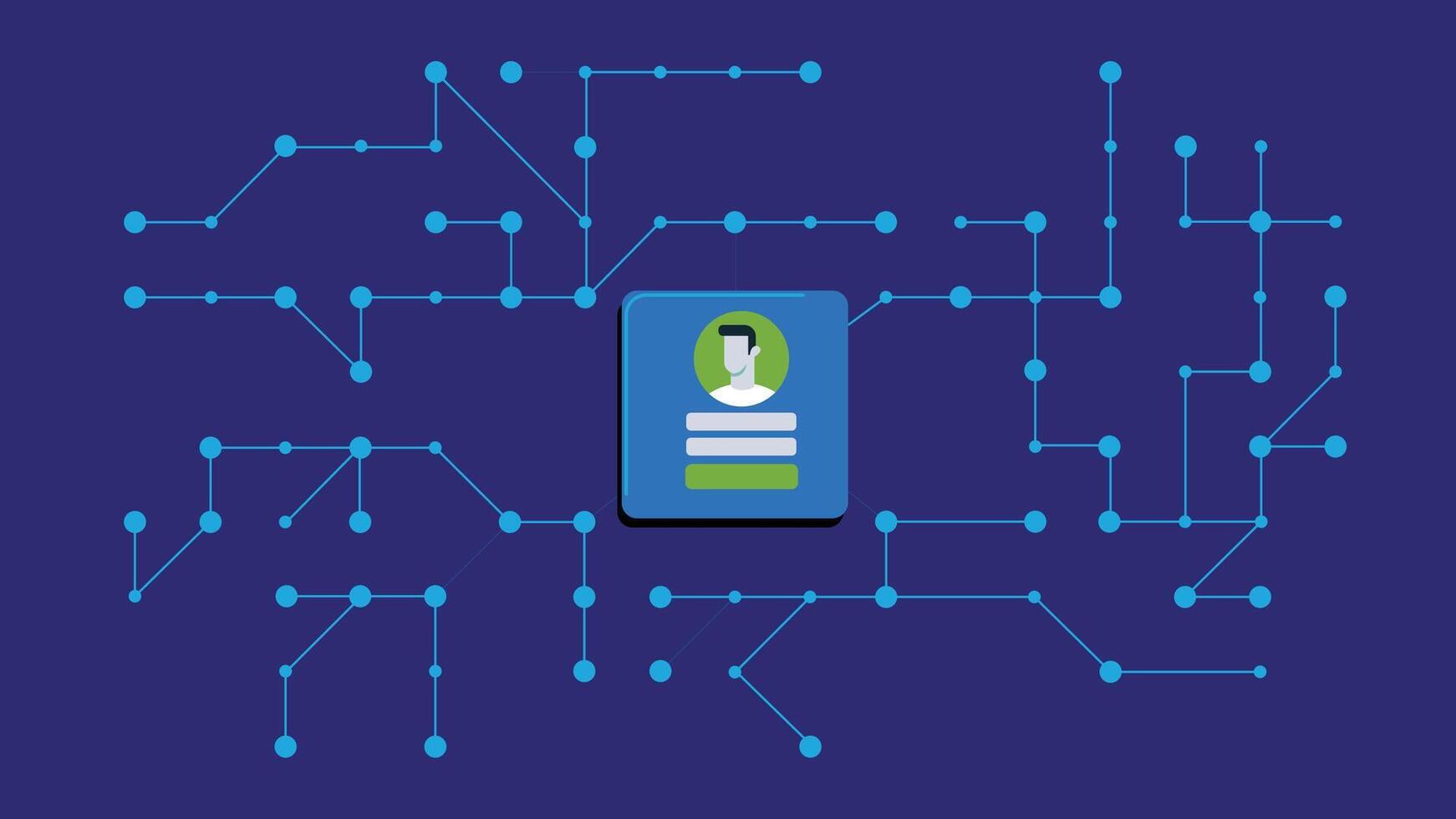 digital red identidad conexión sistema con perfil interfaz vector