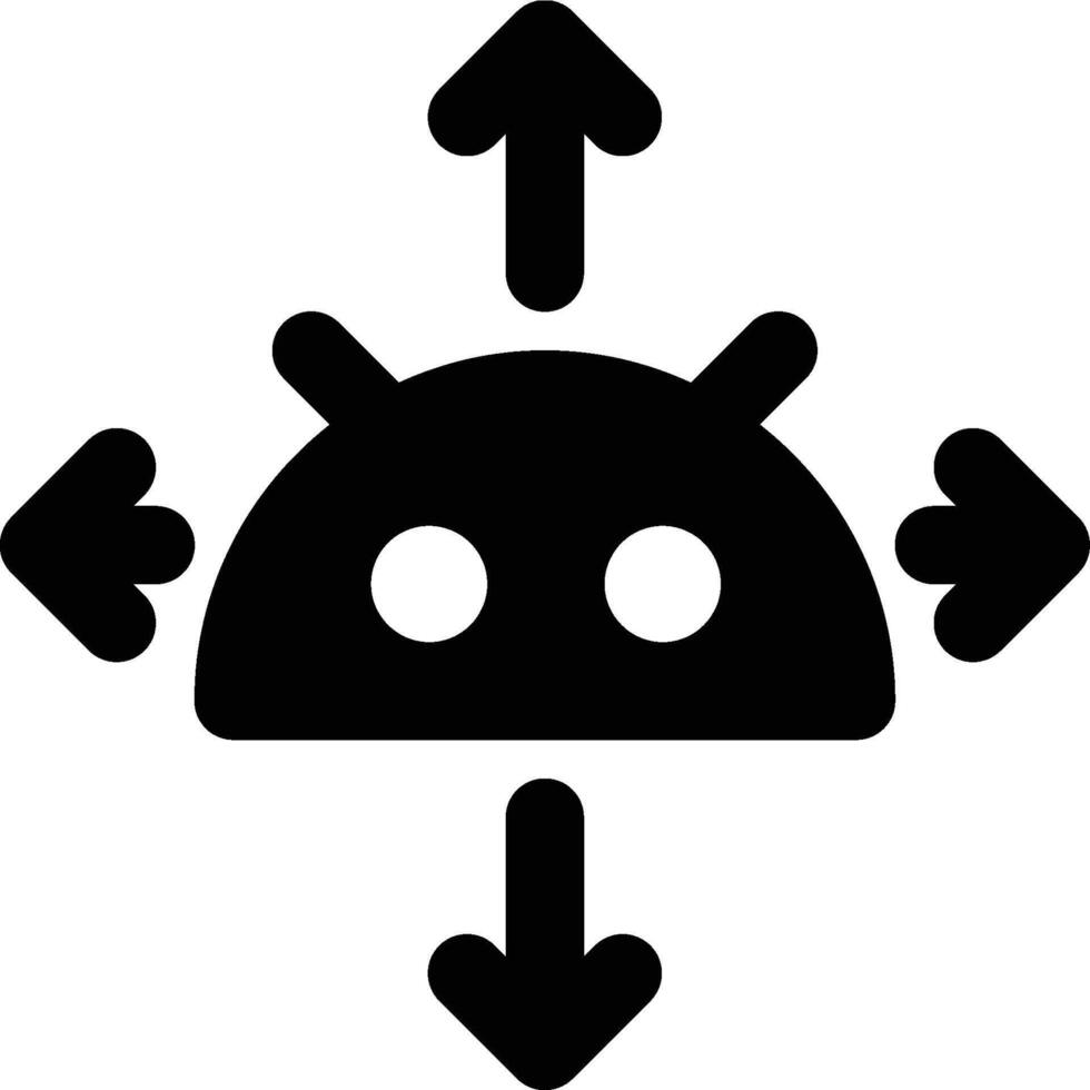 despliegue, androide, aplicación glifo sólido icono vector