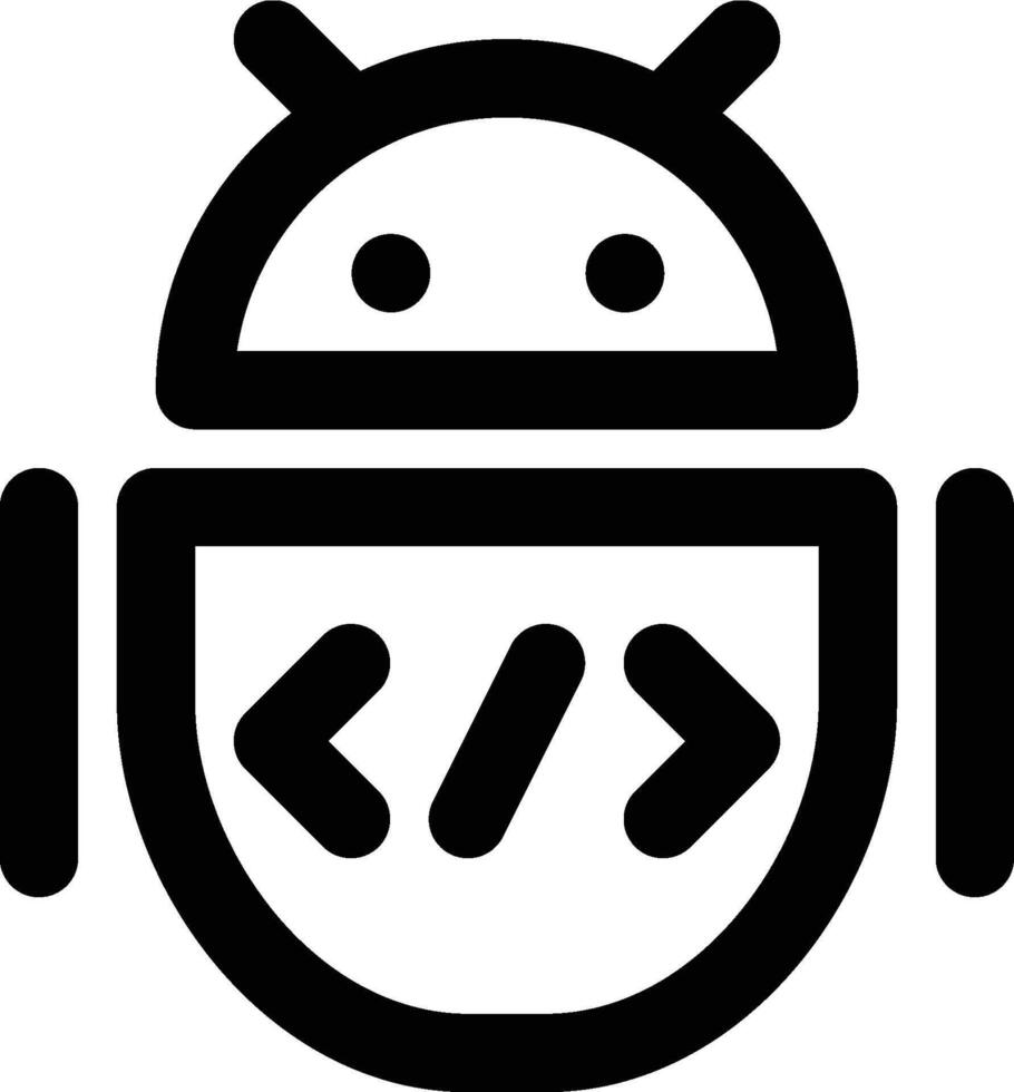 androide aplicación desarrollo contorno icono vector
