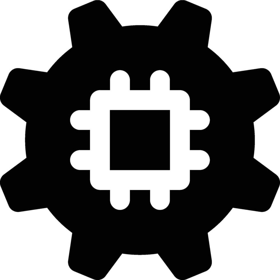 Computing, Setting, CPU Glyph Solid Icon vector