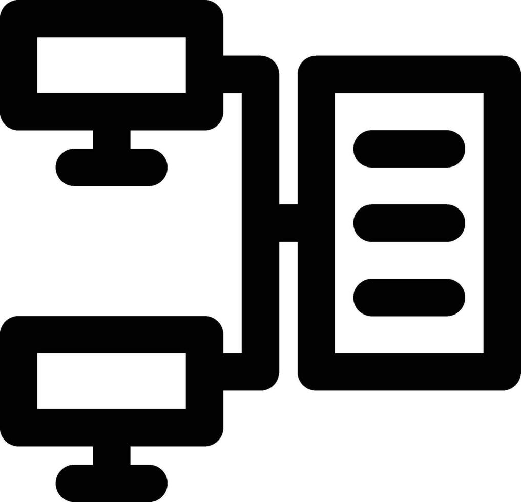 Client Server, Network, Web Services Outline Icon vector
