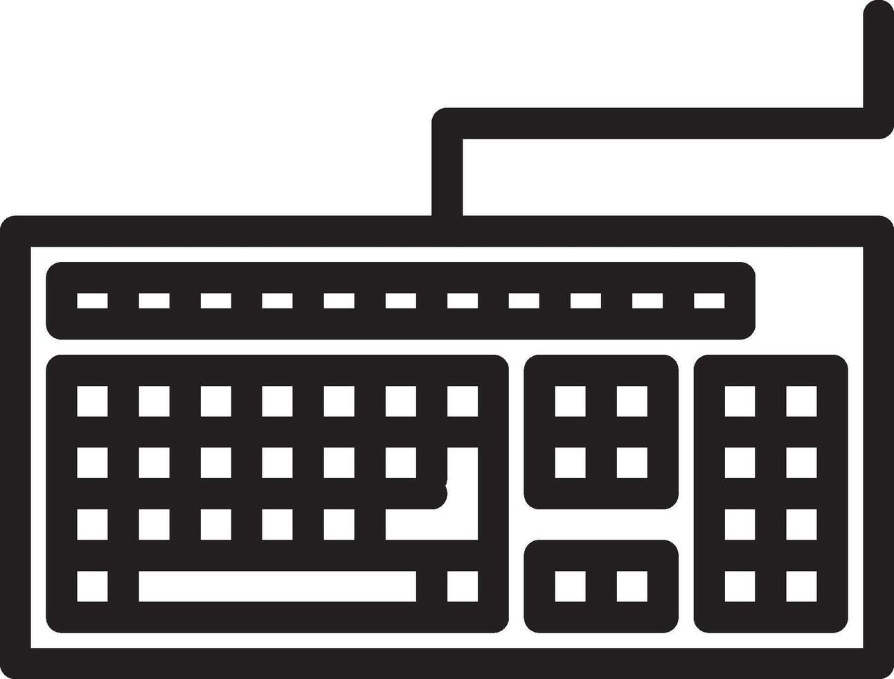 Keyboard, Typing, Computer Outline Icon vector