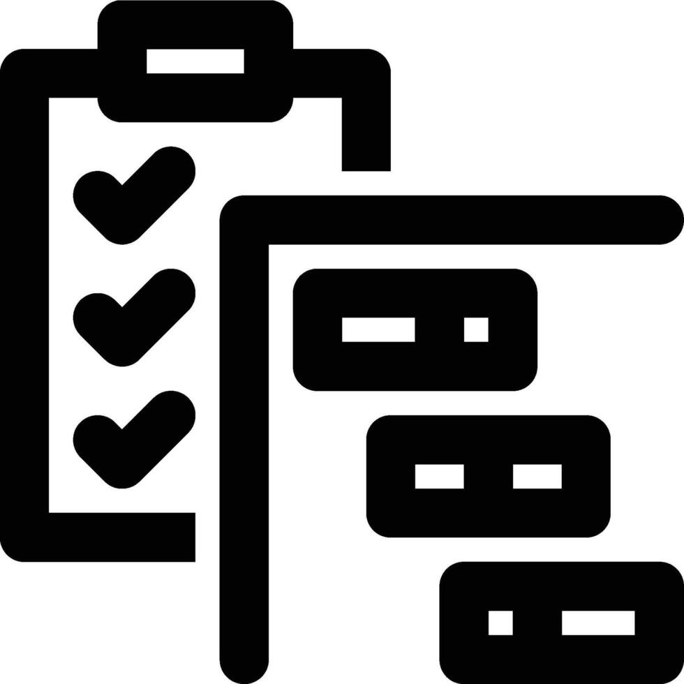 Project Management, Gantt Chart, Progress Tracking Outline Icon vector