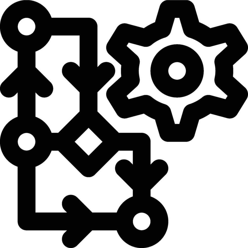 Workflow Management, Project Workflow, Process Management Outline Icon vector