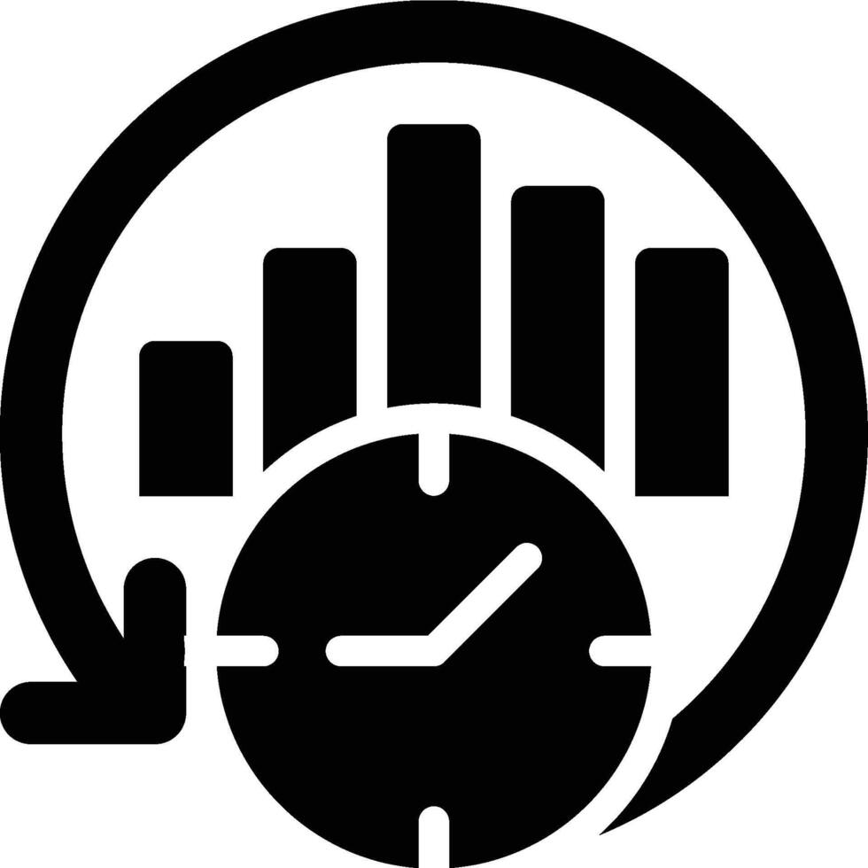 Real Time, Data, Data History Glyph Solid Icon vector