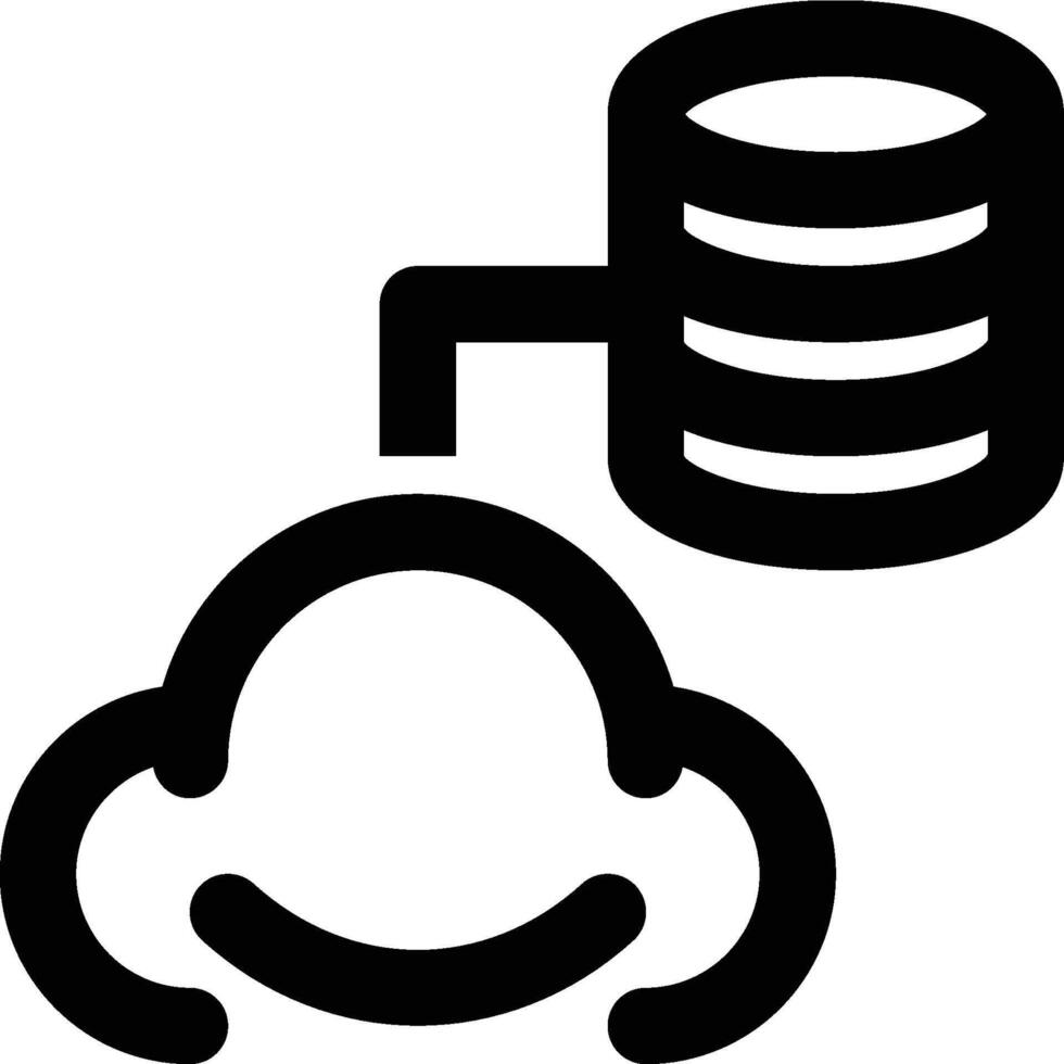 Cloud Storage, Cloud Database, Data Storage Outline Icon vector