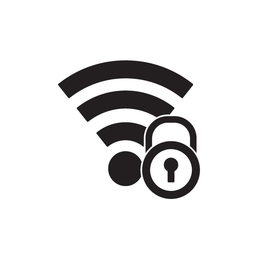 Secure Wi-Fi Network Icon Symbolizing Internet Safety and Wireless Connectivity vector