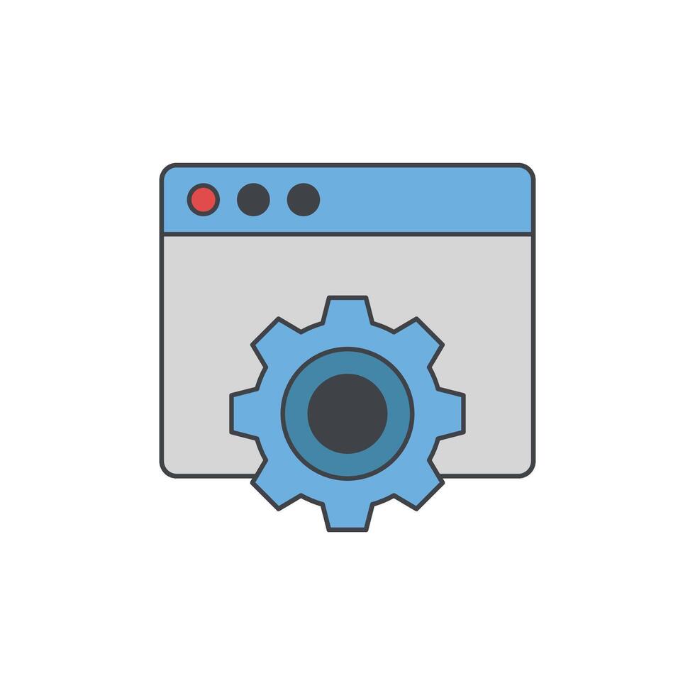 Digital service interface with cogwheel icon representing settings or configuration vector