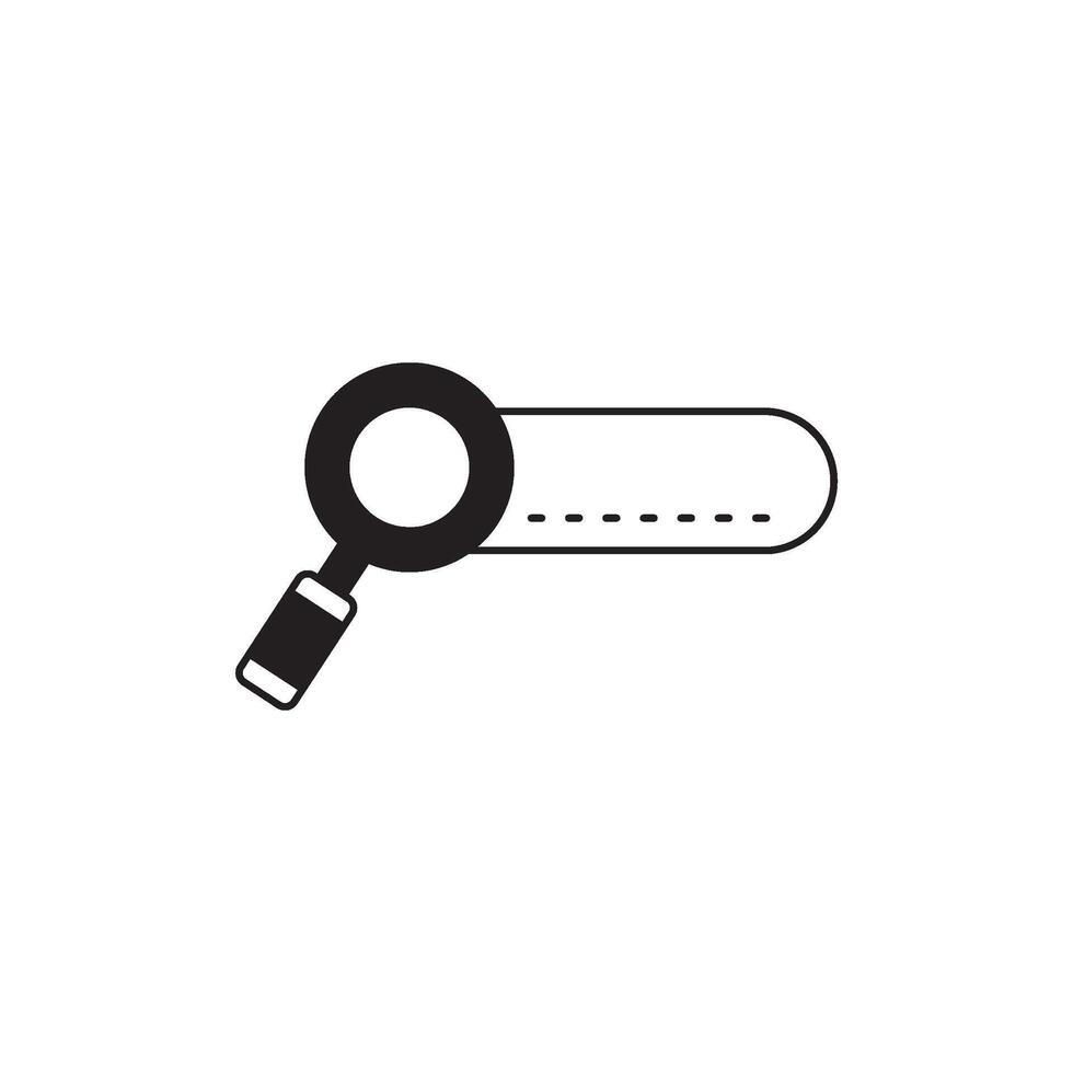 Conceptual illustration of a search bar with a magnifying glass, representing online searching and information retrieval vector