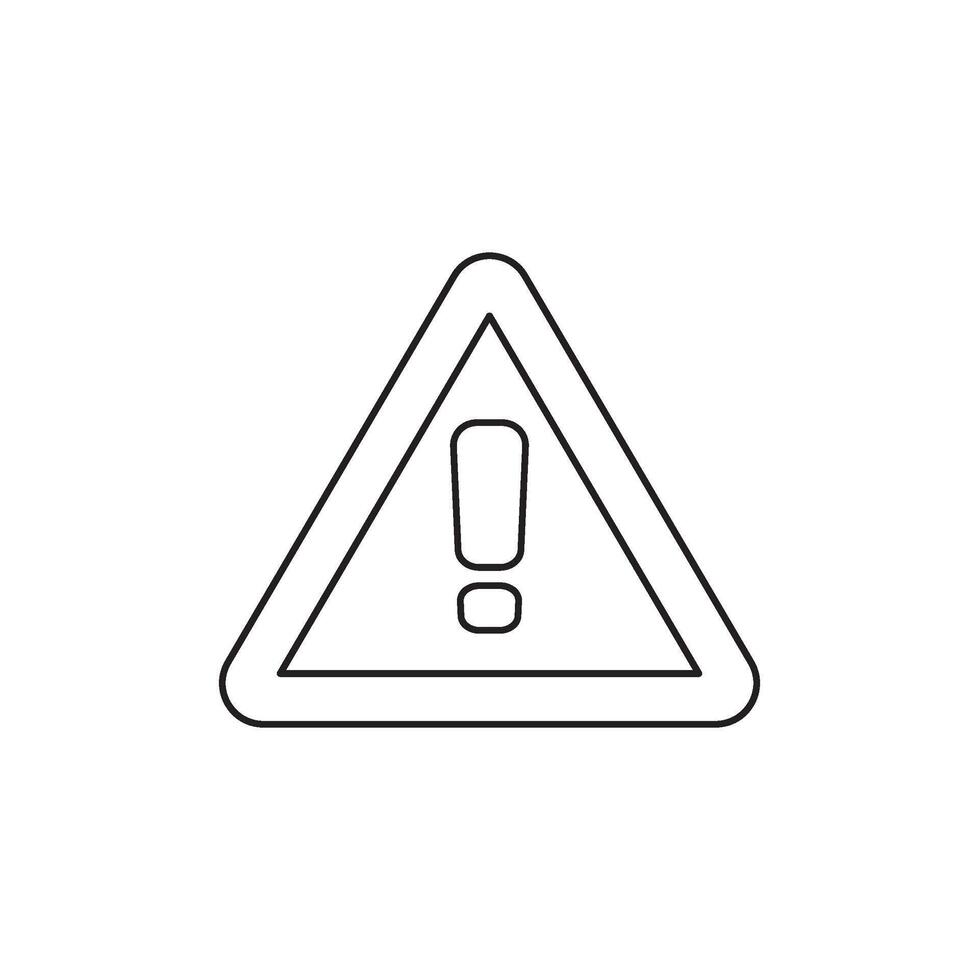 A minimalist outline illustration of a triangular warning sign with an exclamation mark inside, symbolizing caution and alerts vector