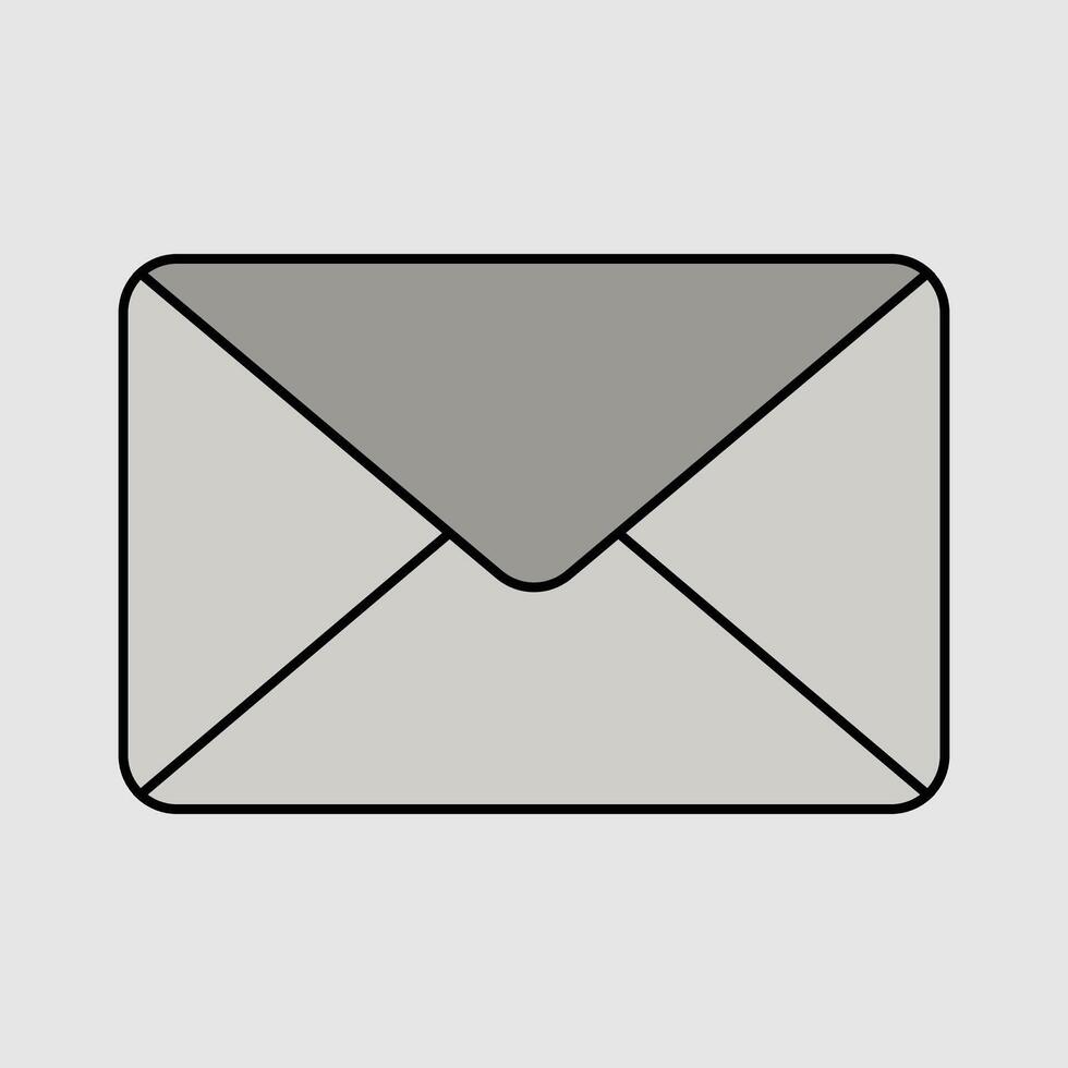 art of a standard postal envelope in shades of grey. A simple icon representing mail, letters, and communication for business or personal use. VA2-20.eps graphic vector