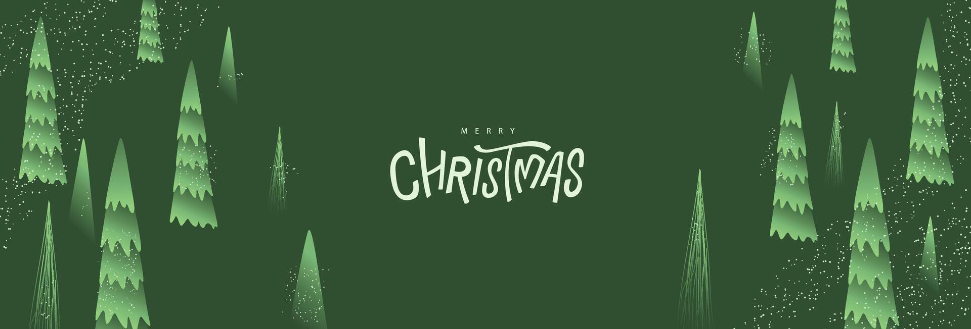 Minimal Christmas background featuring abstract tree pattern and festive typography on dark green backdrop vector