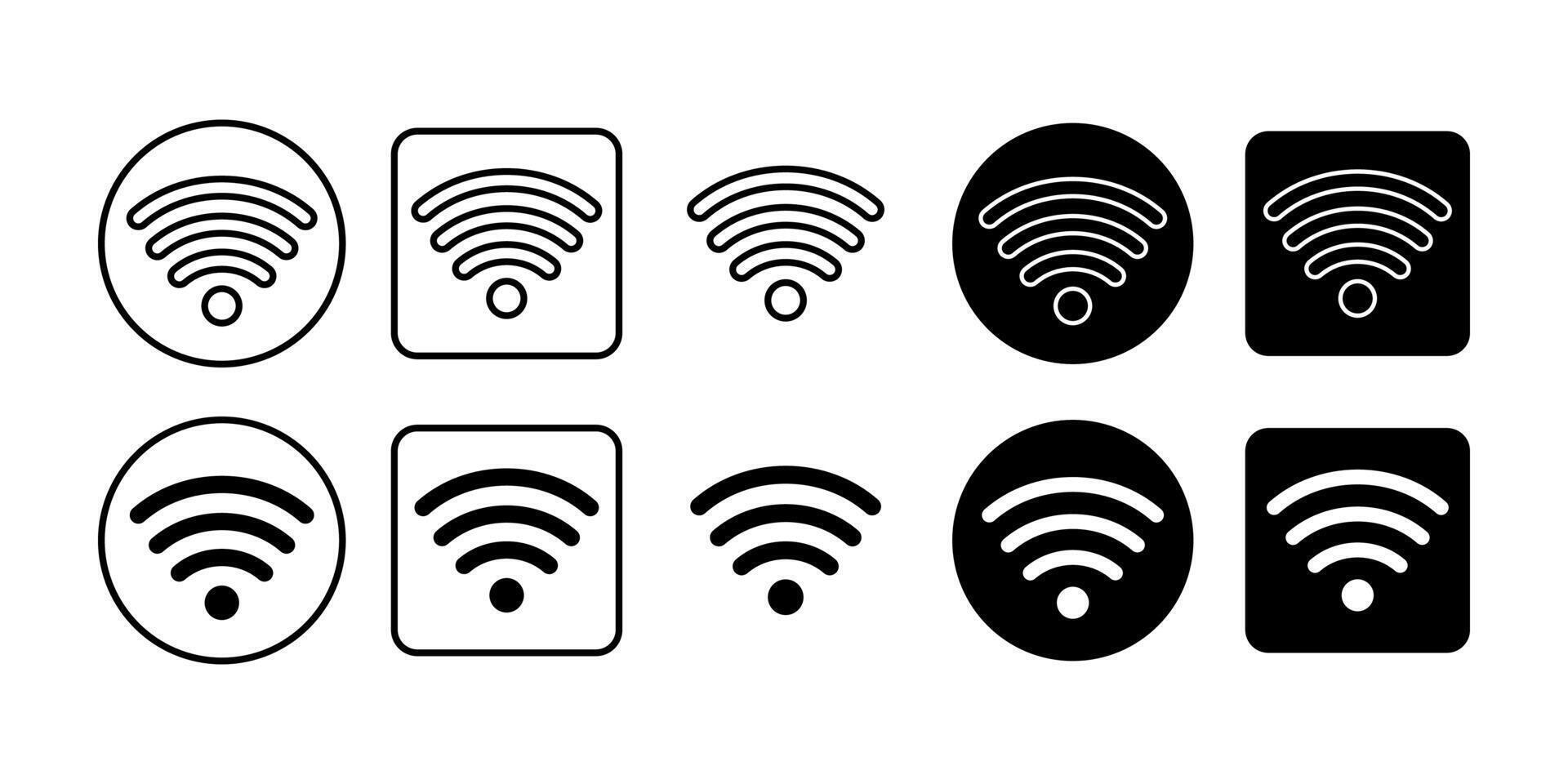 Wifi Black Icon Bundle for Internet, Connectivity, and Wireless Network Symbol in Minimal Design vector