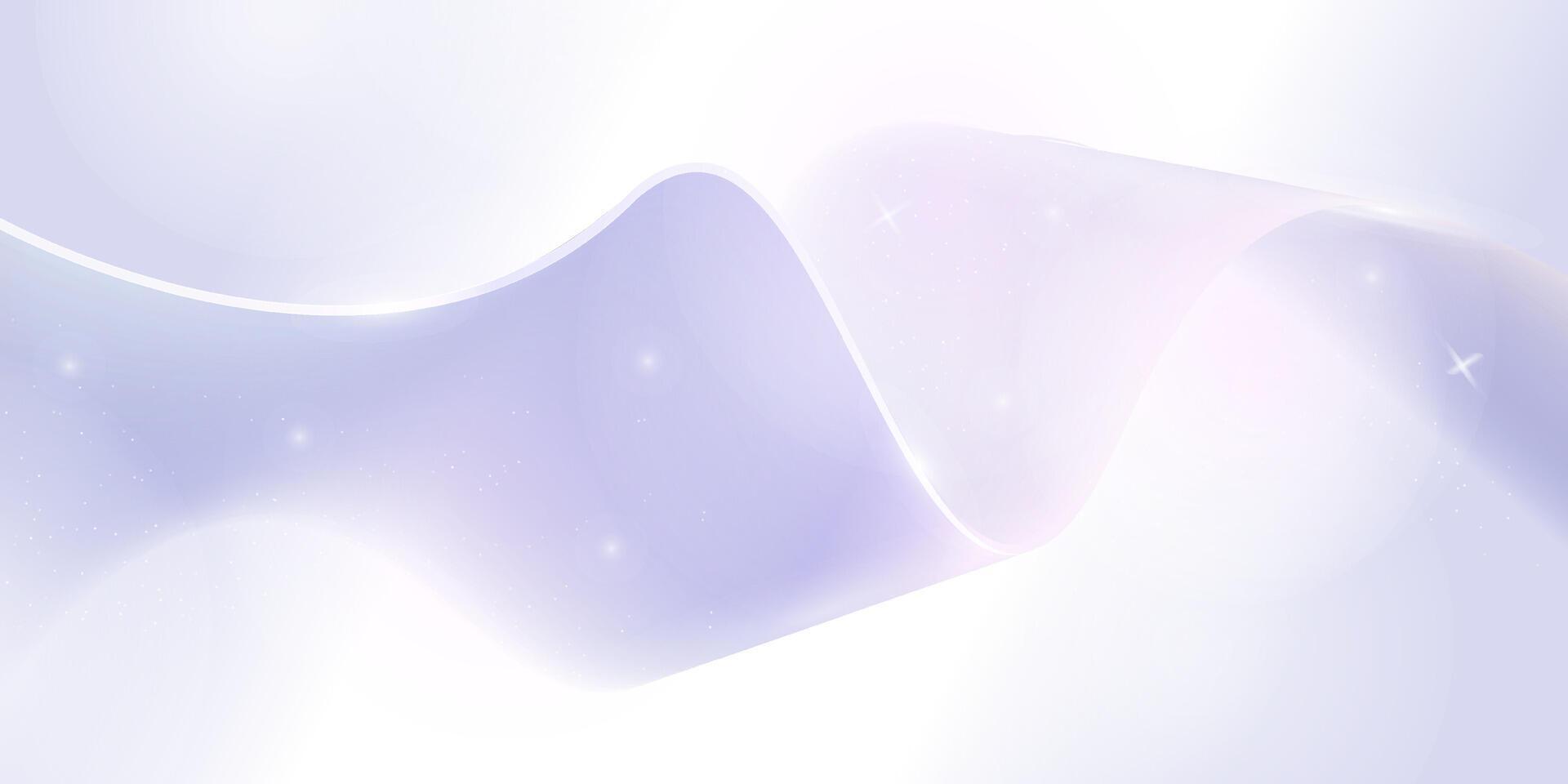 Soft pastel waves flow with stardust sparkles, creating a calm and dreamy ethereal scene. vector