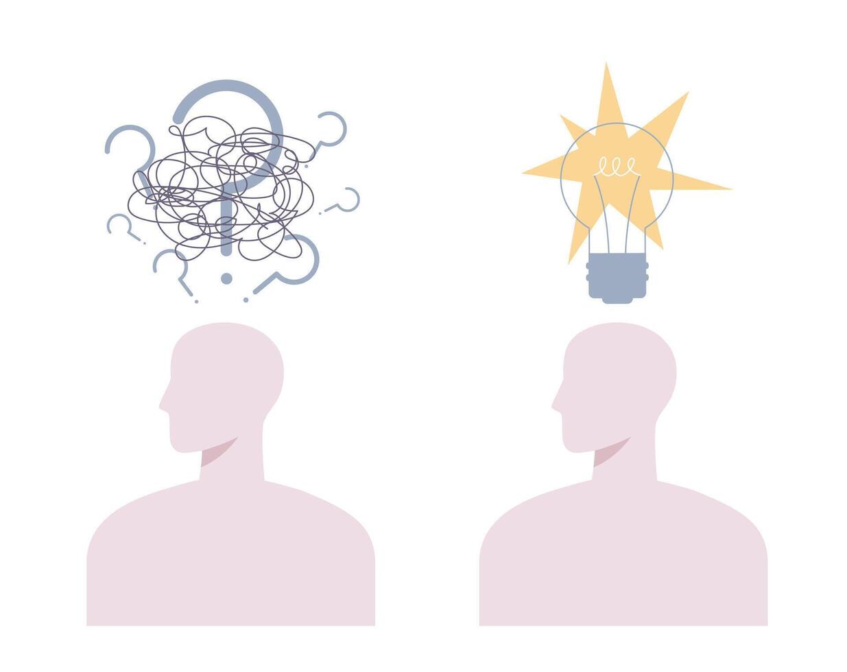 Abstract Puzzled Person Finds Solution to a Problem vector