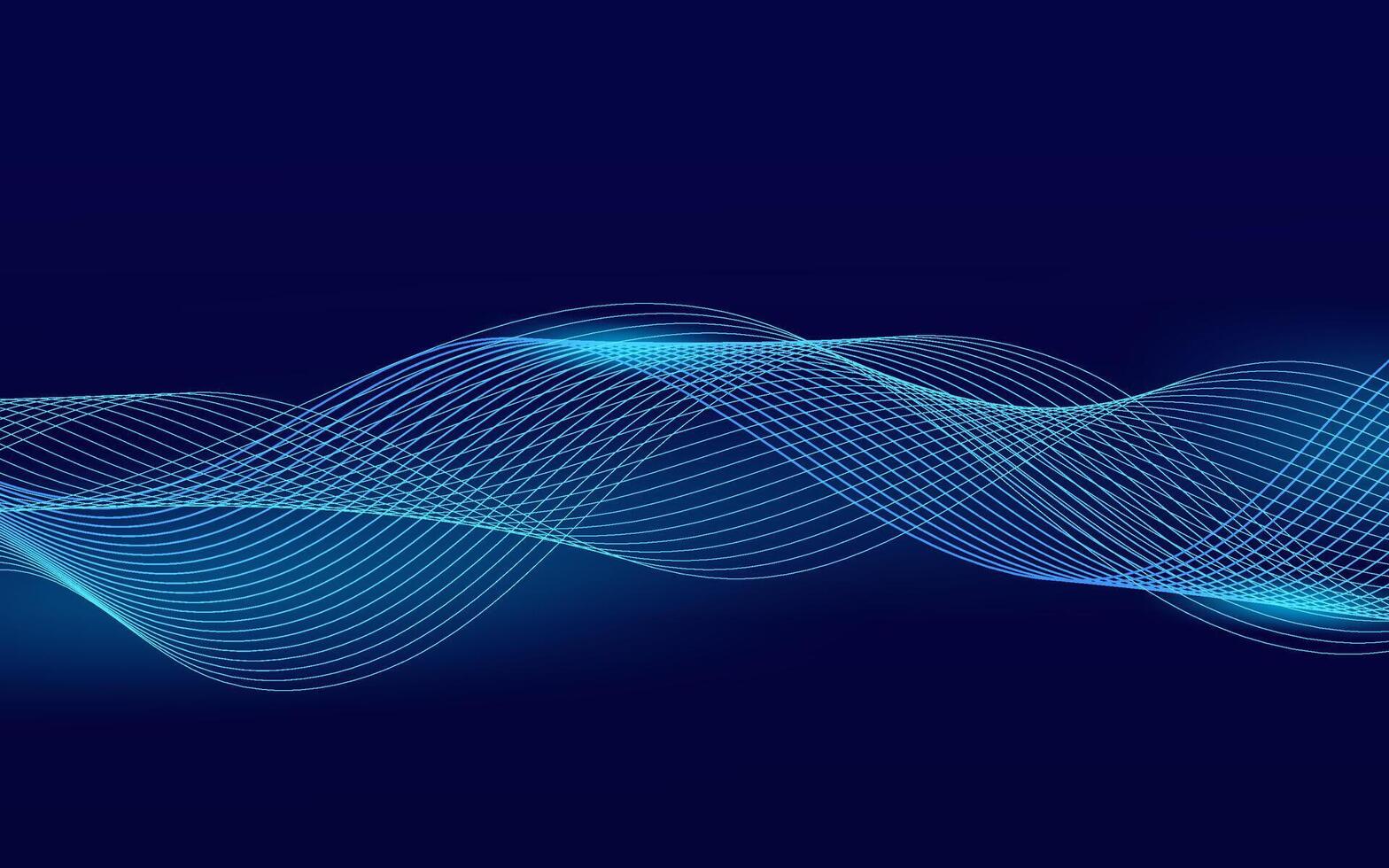 Abstract background of flowing blue lines on a dark background, ideal for digital design and web elements vector