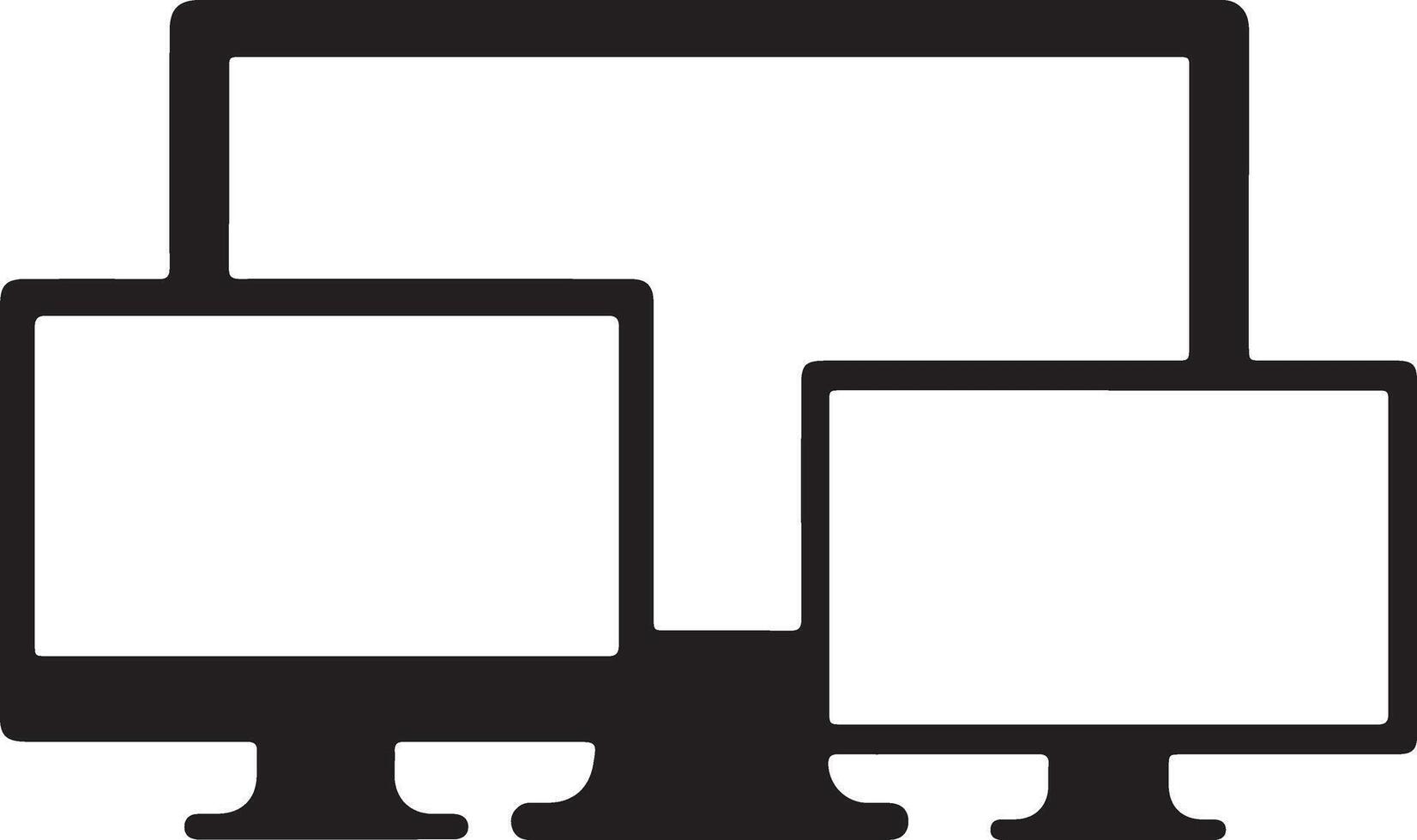 múltiple computadora monitores conectado en un red preparar vector