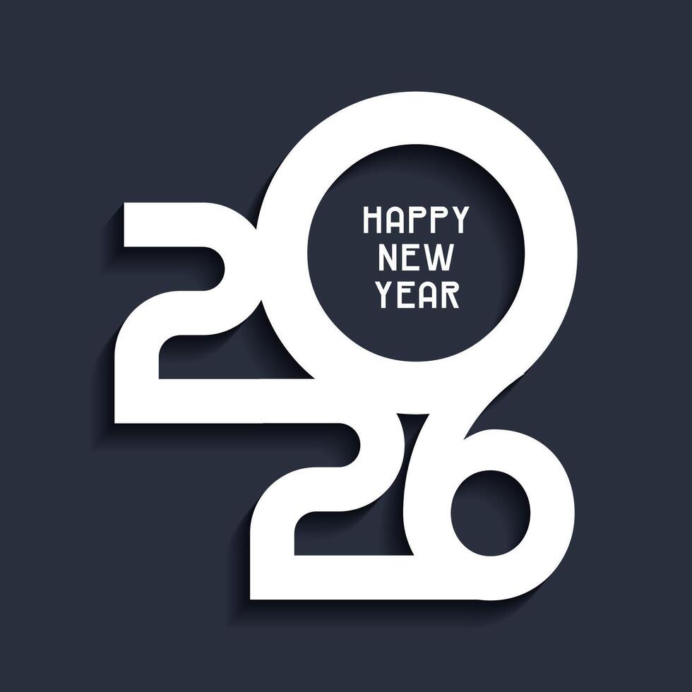Happy New Year background with modern minimal numbers design vector