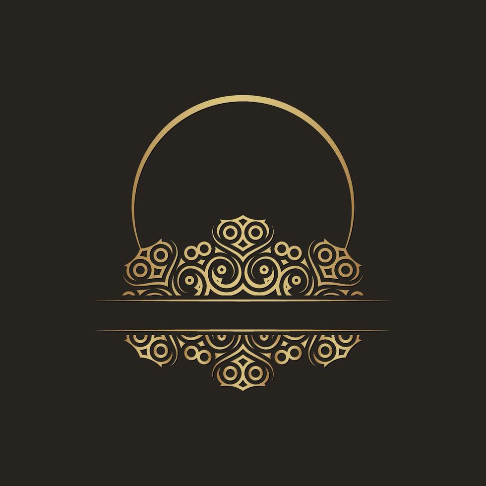 Luxury Golden Circle Frame with Ornate Scrollwork vector