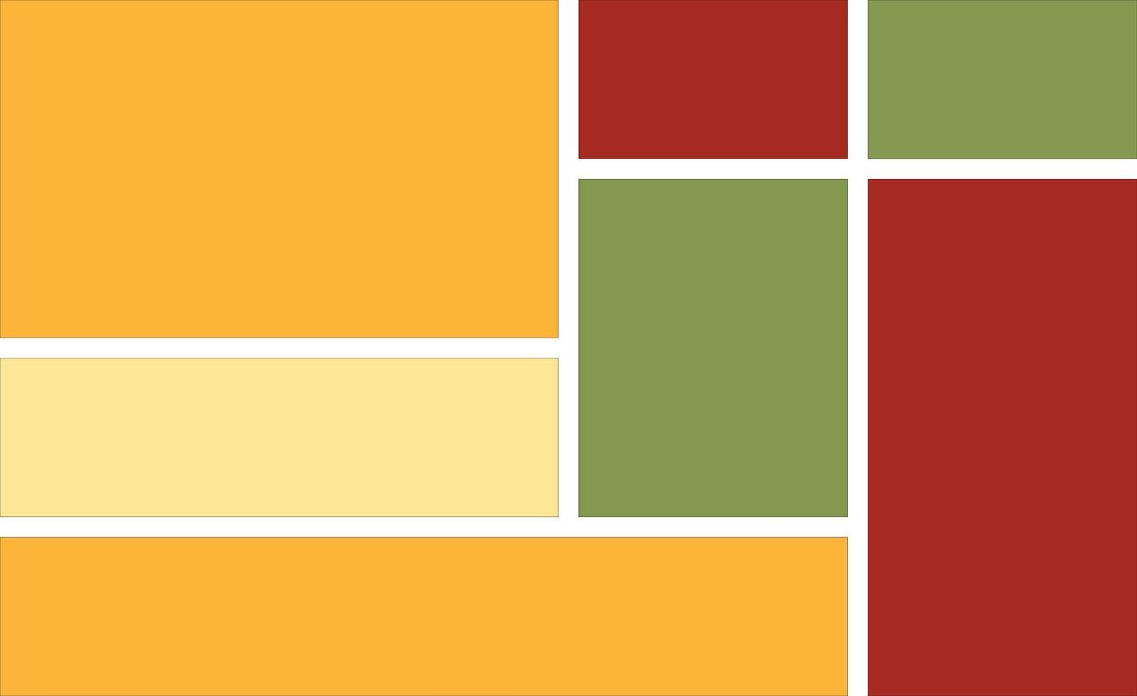 Abstract bento grid layout with warm geometric shapes and contemporary color palette for design and web use vector