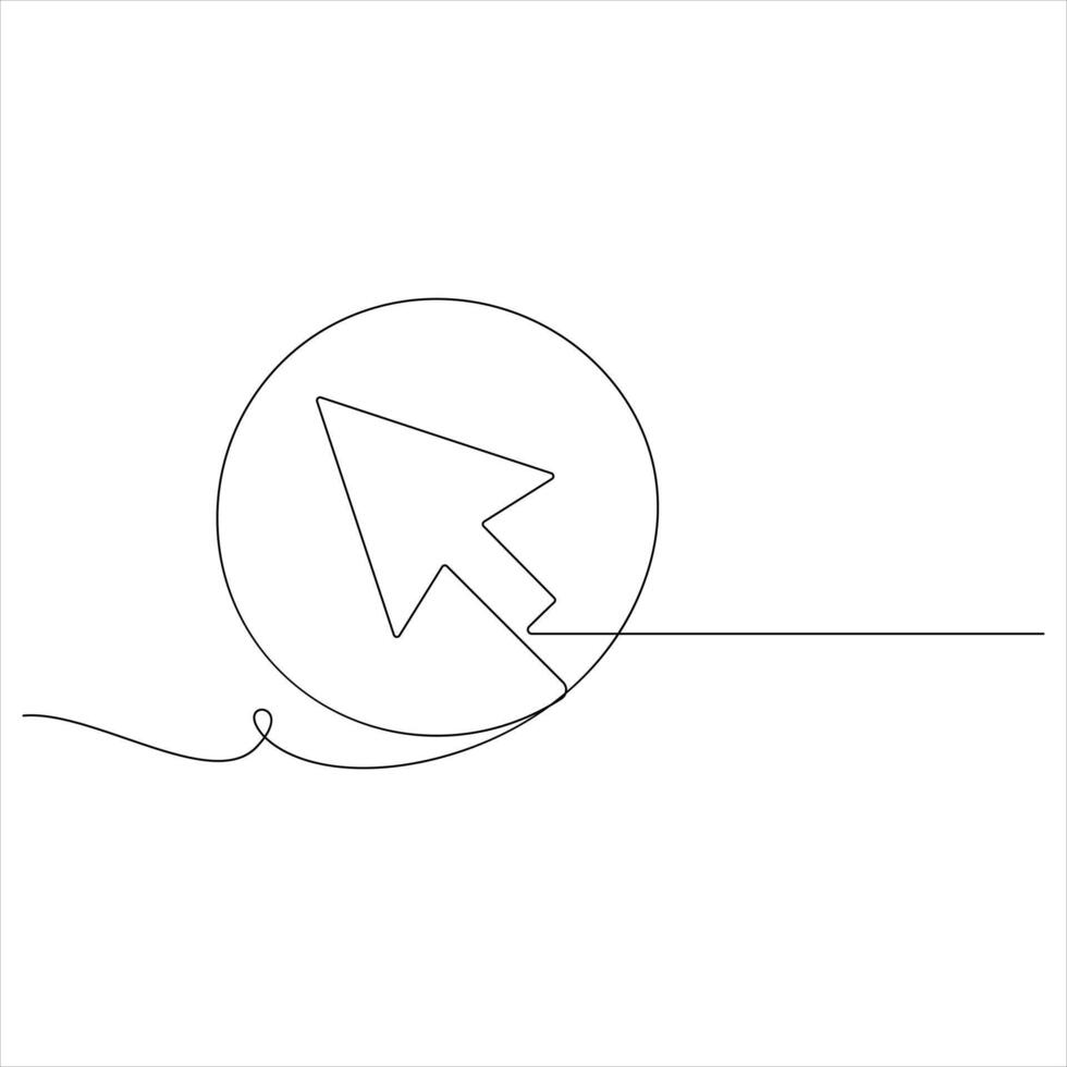 continuo uno línea dibujo de ratón cursor icono vector