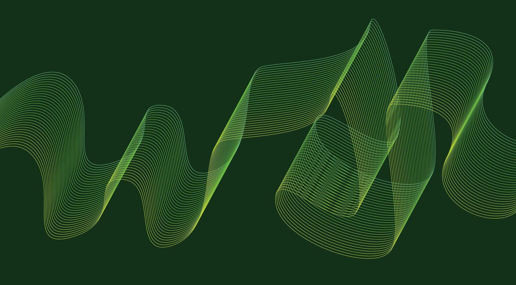 Abstract Blend Lines Wavy Design Background Green Gradient Illustration vector