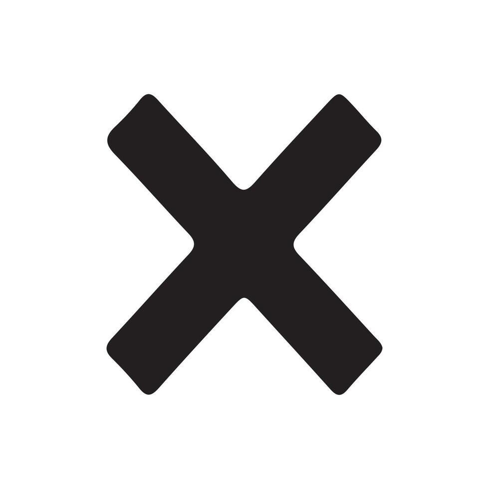 Cancel and delete mark black icon symbol vector