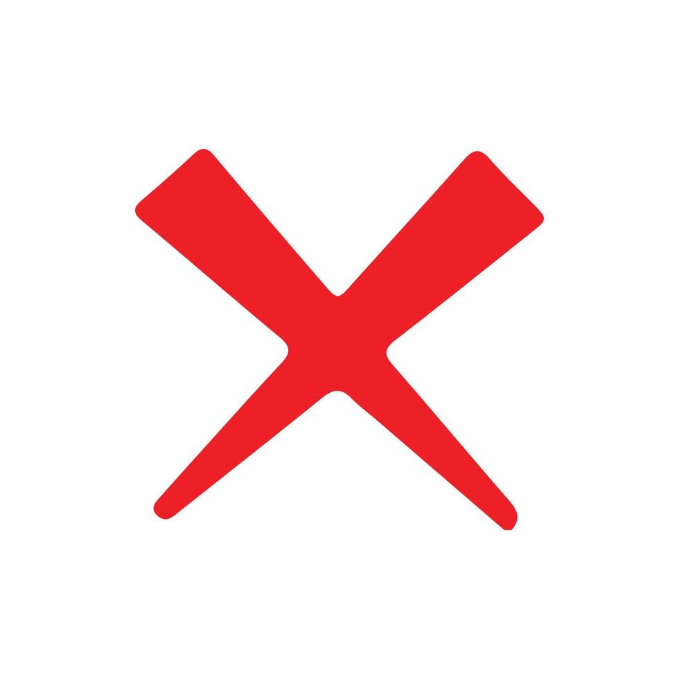 Modern X mark symbol for UI and design vector