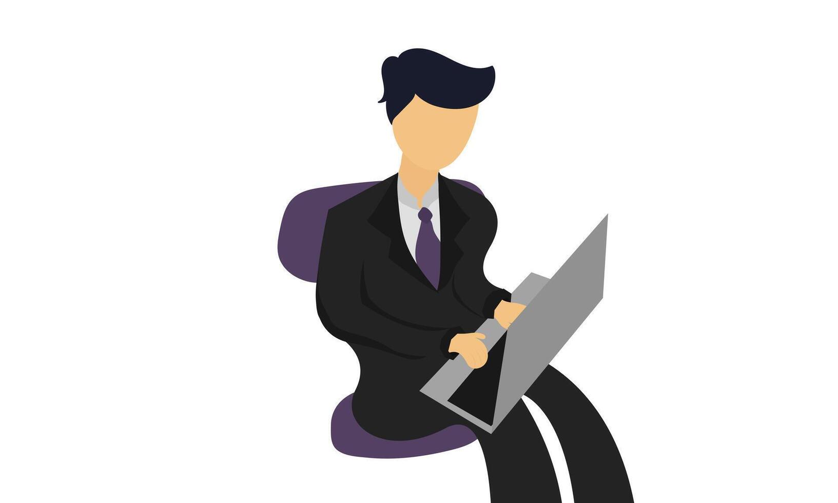 illustration of a man working at a computer free version vector