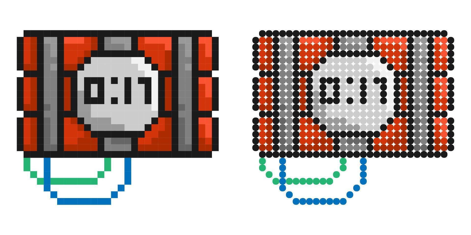 Pixel icon. Bunch of cylinders with dynamite. Timer with clock on explosives vector