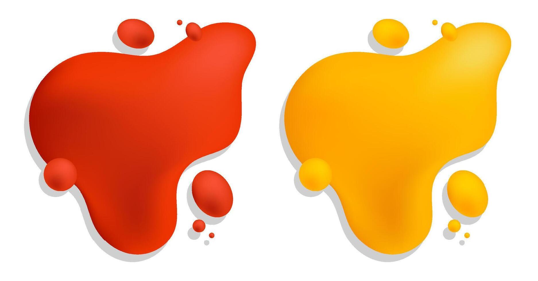 Droped colored blots and dots of paint splatter. Background of paint vector