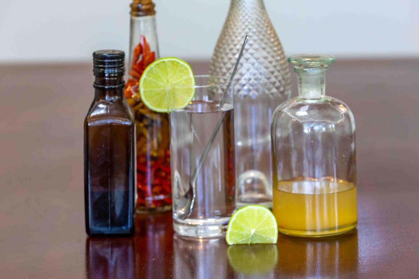 Still life style photography, with a mix of random objects arranged in an artistic way vb photo