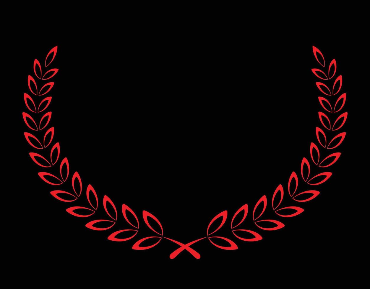 red leaf with branch circle design on background vector