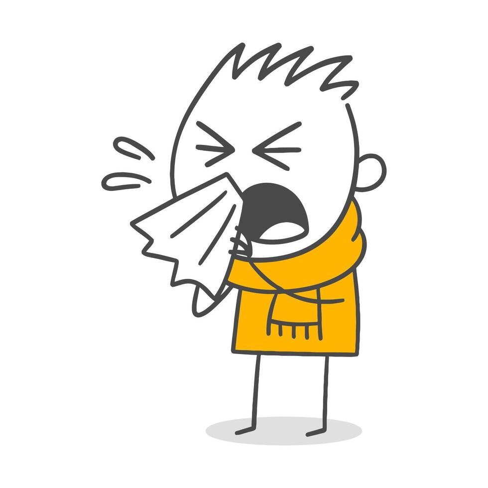 The day of an individual trying to rest in a home environment hit by a cold. vector