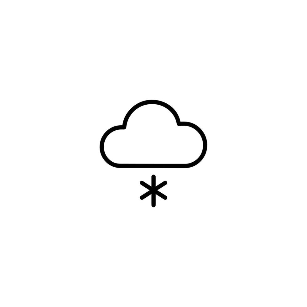 Cloud With Single Snowflake Icon vector