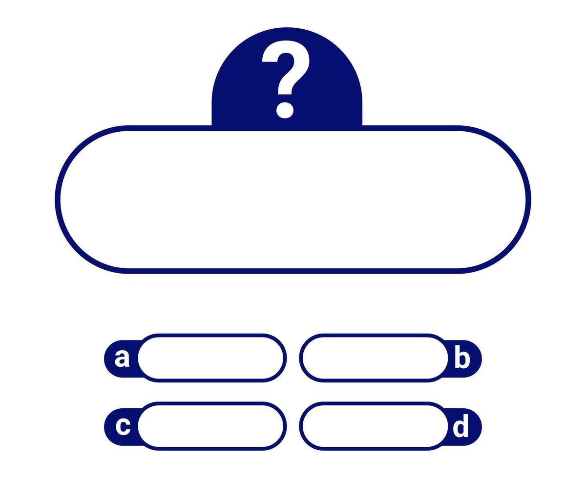 Interactive quiz template with multiple choice options vector