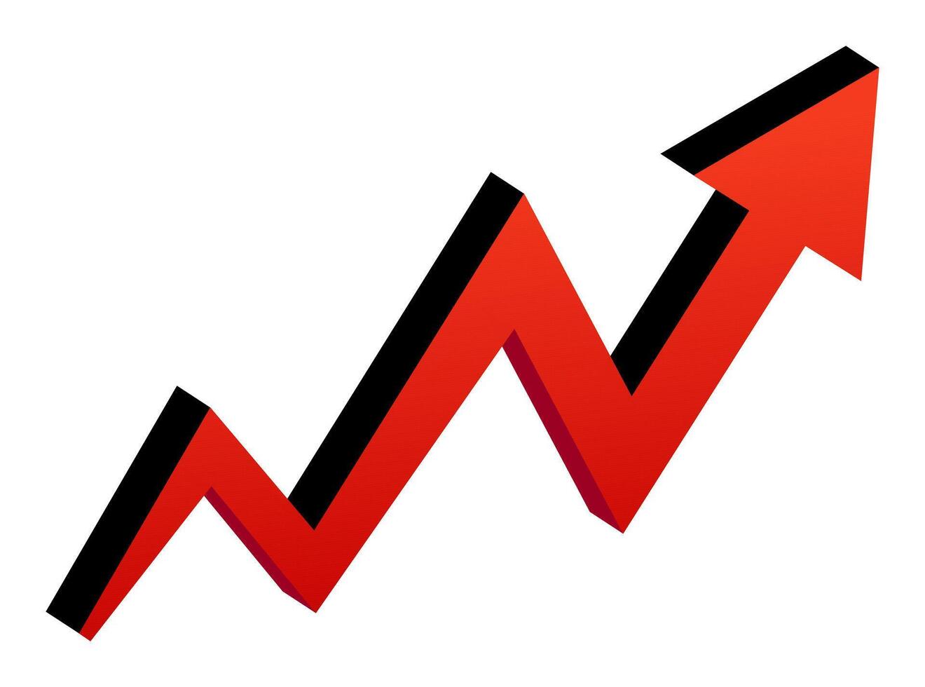 Dynamic 3d red arrow representing business growth concept vector