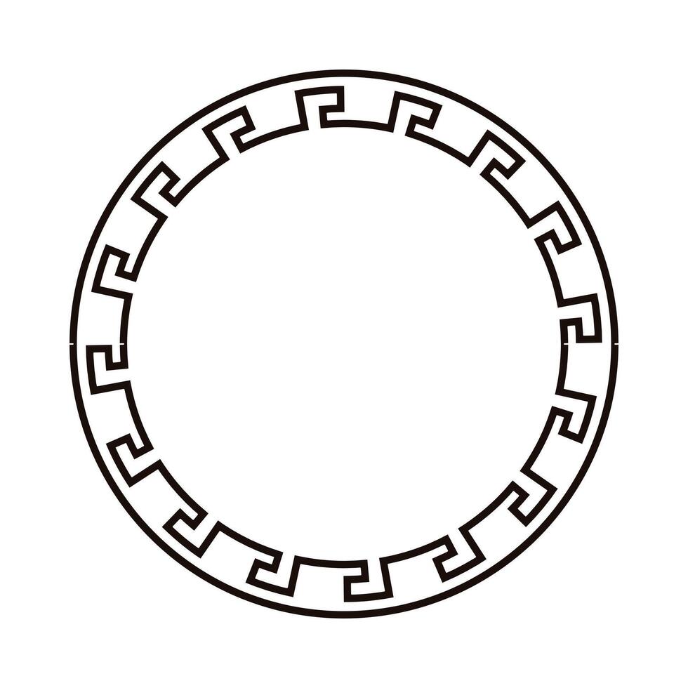 griego estilo circular marco diseño elemento vector