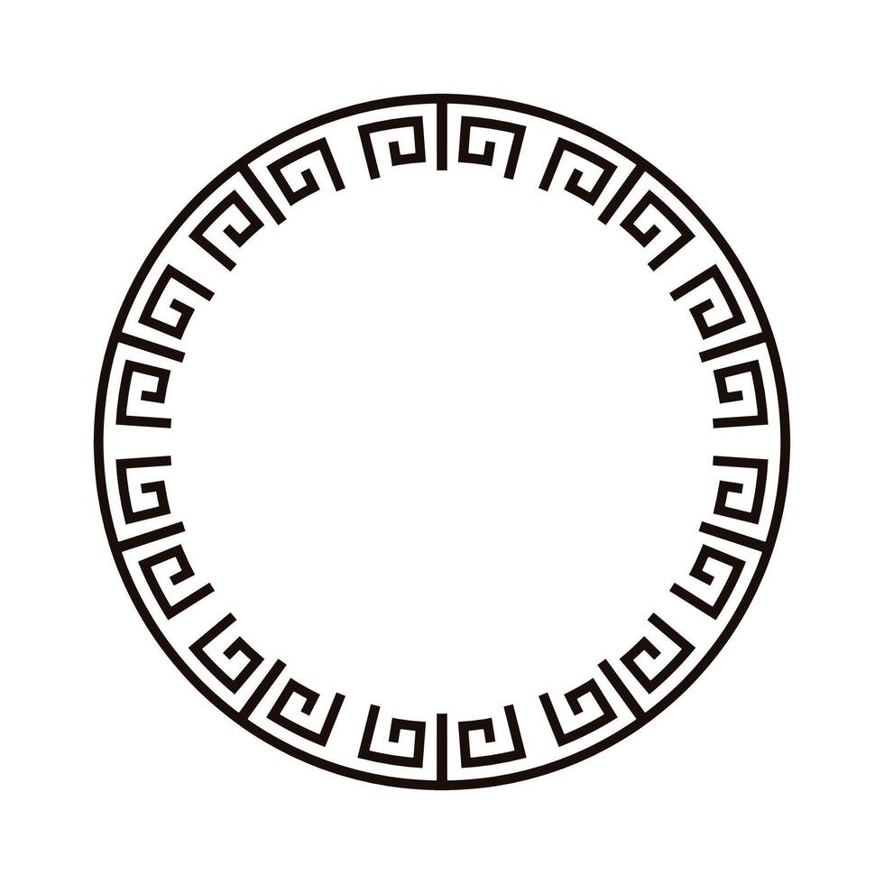 Elegant greek frame design with circular pattern vector