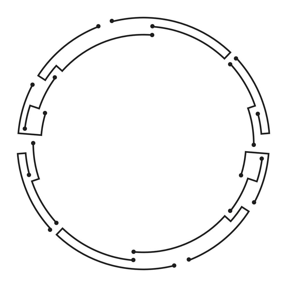 futurista ciber circulo diseño con digital circuito elementos vector