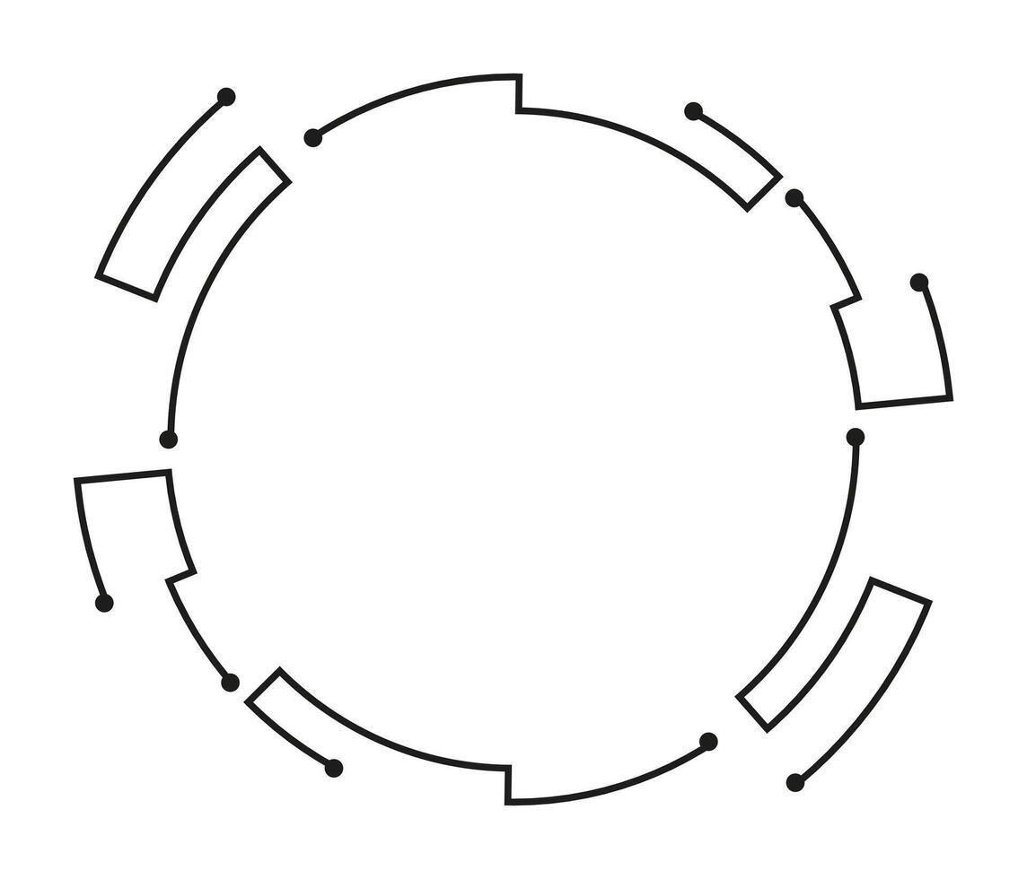 Futuristic abstract circular design with digital elements vector