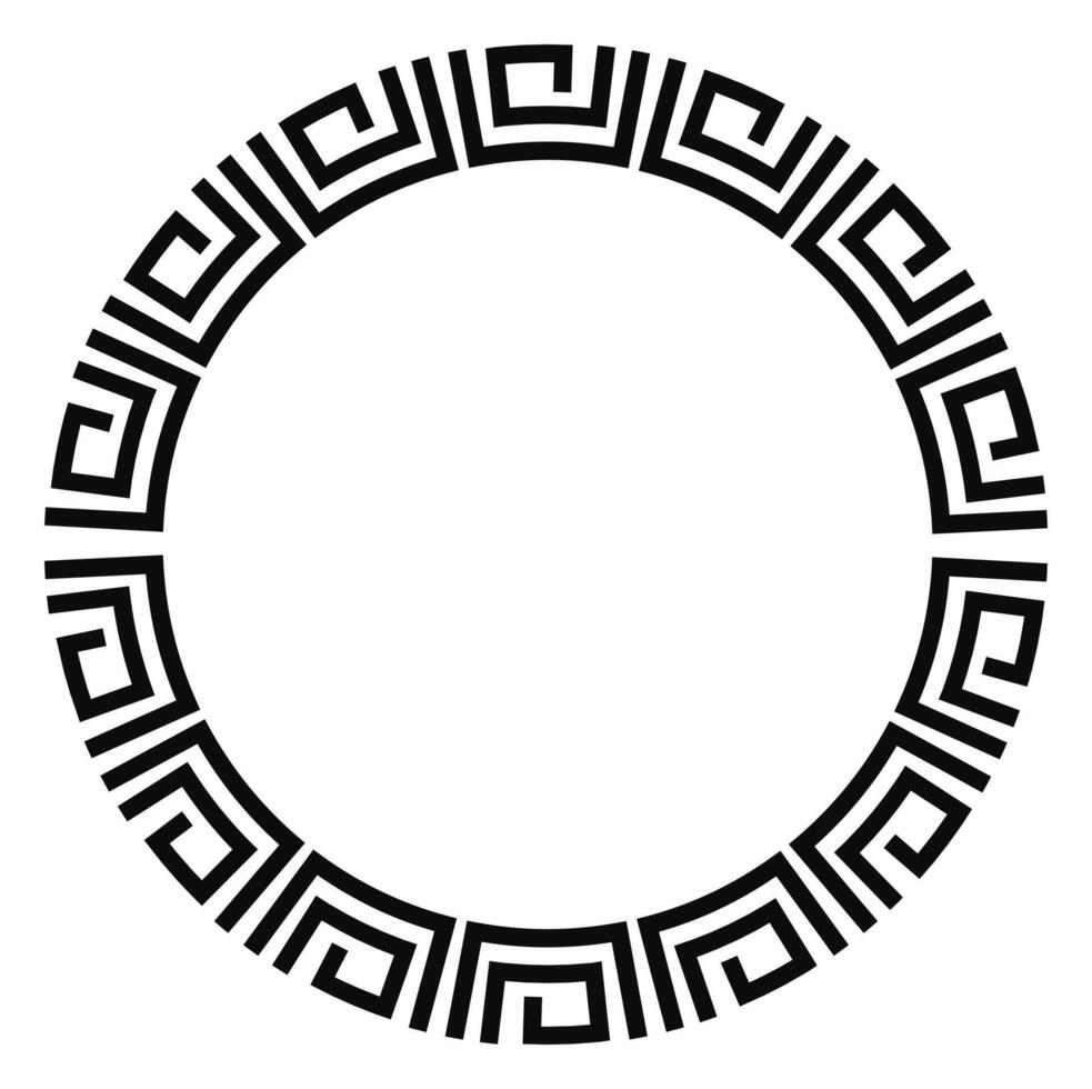 Geometric circular frame design with decorative pattern vector