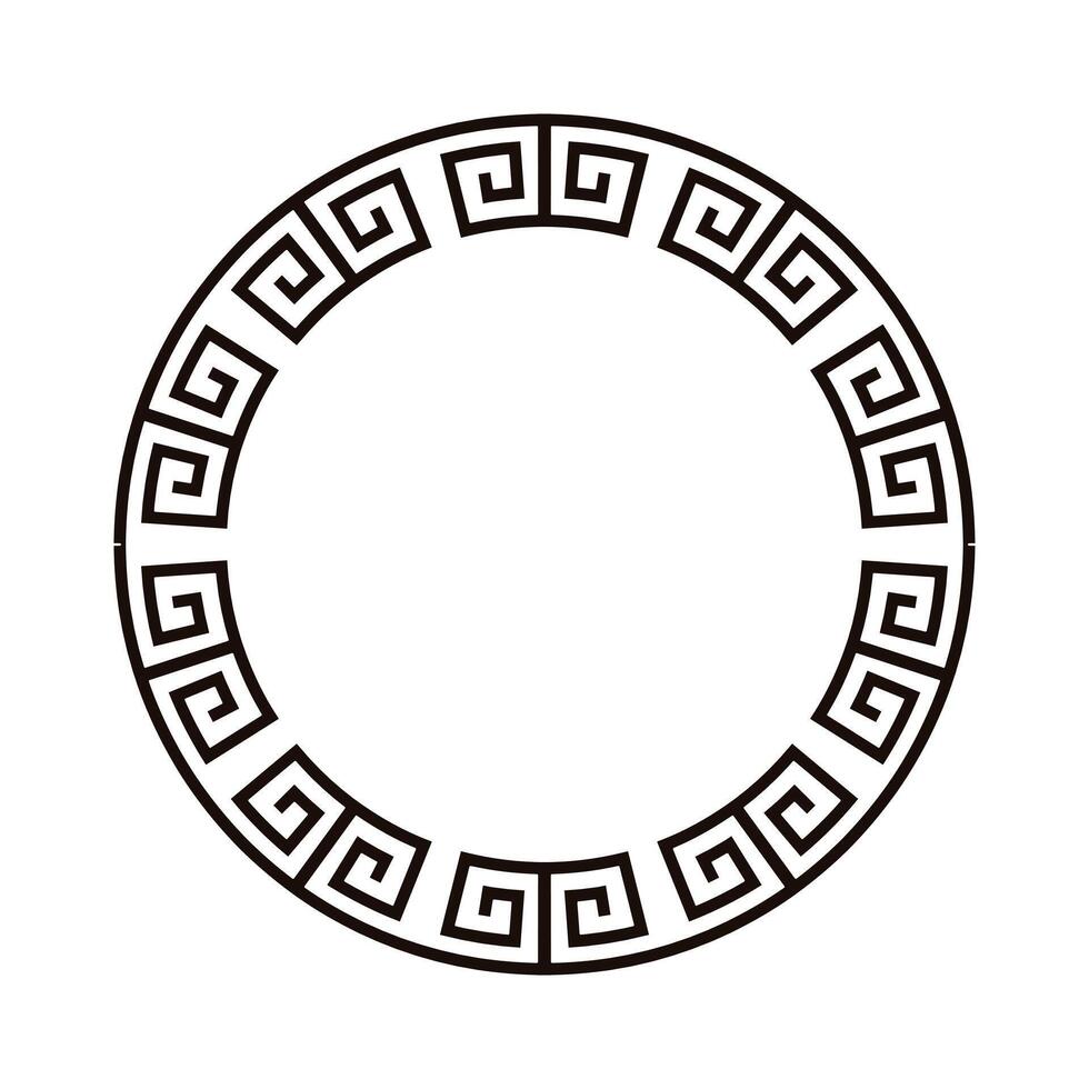 Greek circle frame design with classic pattern for decorative use vector