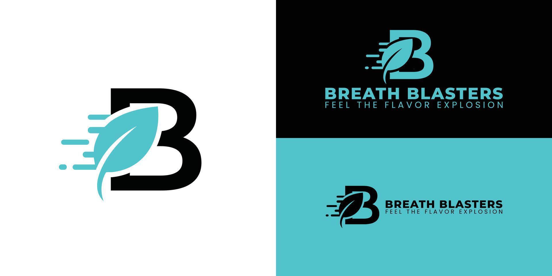 A modern, eye-catching logo featuring the letter B and a dynamic leaf. The leaf's swift lines symbolize fresh, instant, and effective breath-freshening capabilities across various flavor profiles. vector