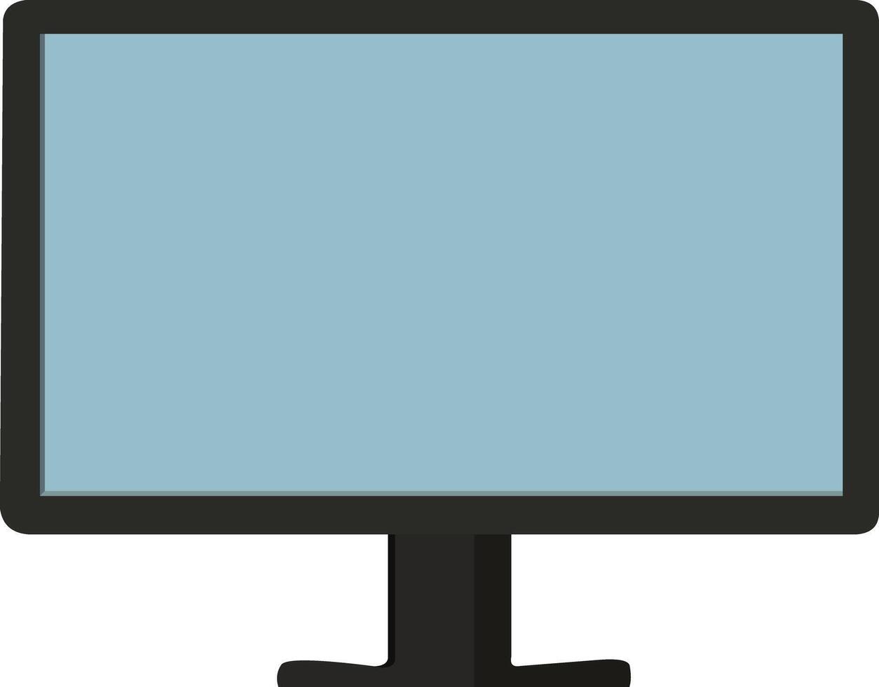 Sleek modern computer monitor displaying a calming light blue screen, perfect for tech presentations and digital art projects. vector