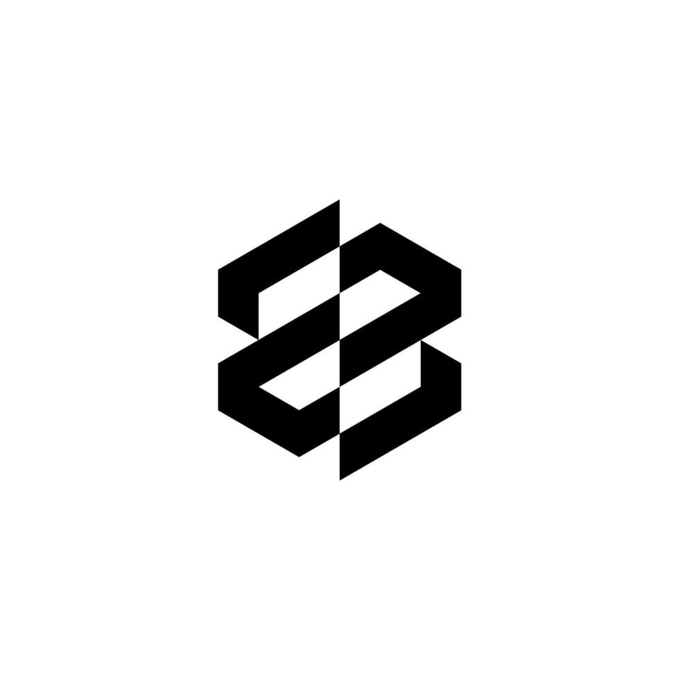 Geometric 'Z' structure with depth perception. Perfect for architectural firms, engineering, or modular system developers. vector